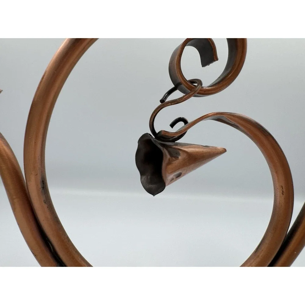 MCM Copper 3-Arm‎ Scroll and Swirl Candelabra Design